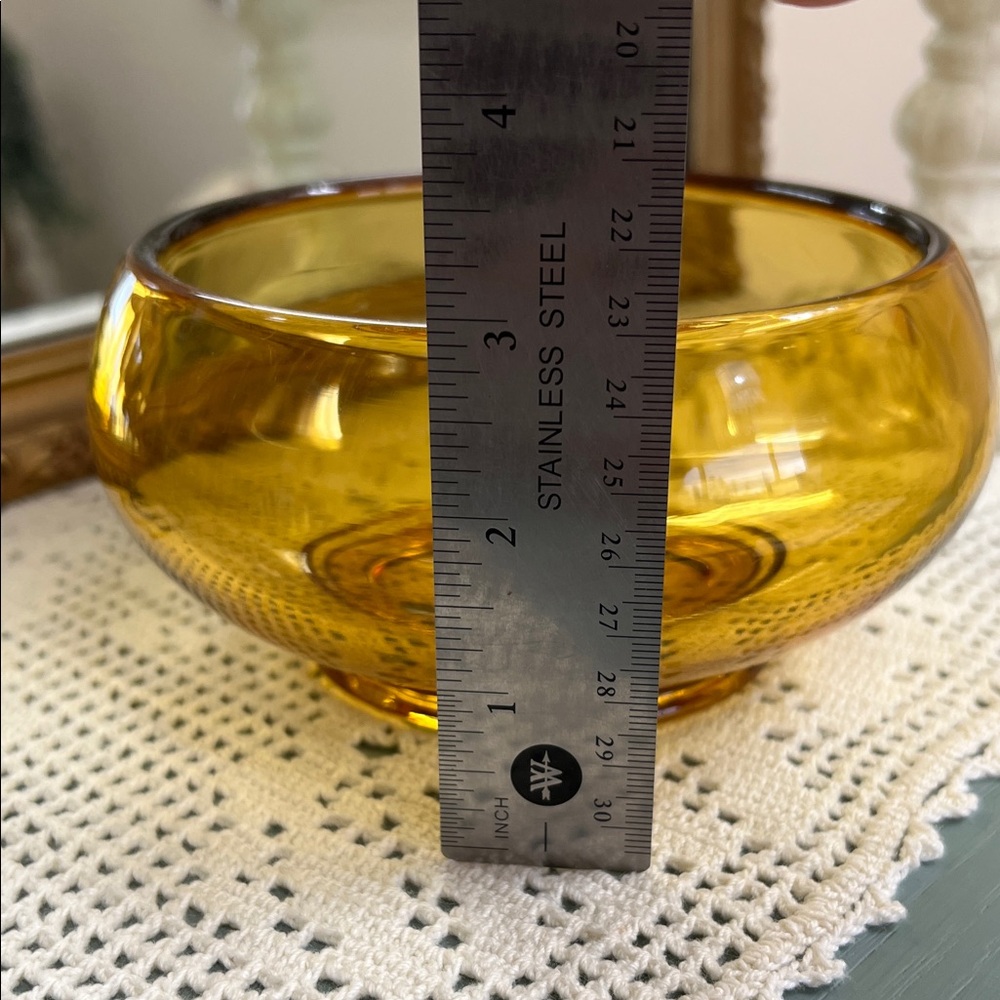 Amber Glass Bowl Vintage - Picture 6 of 6